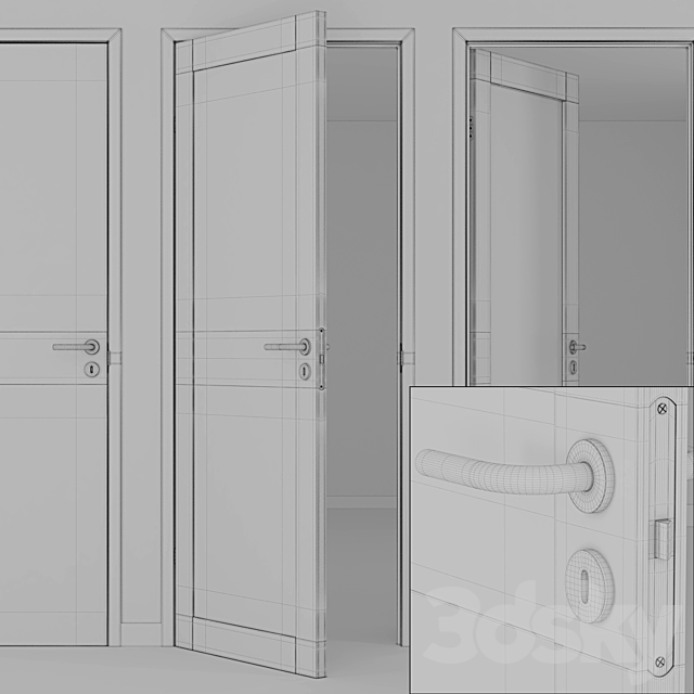 Modern interior doors unique 01L GW01L EASY GW 3ds Max - thumbnail 3