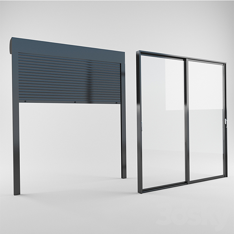 Modern Sliding window & Shutters 3DS Max - thumbnail 1