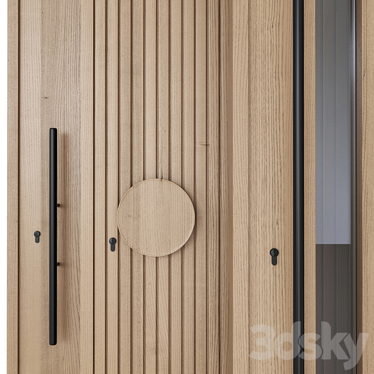 Oak Entrance Doors 3DS Max Model - thumbnail 2