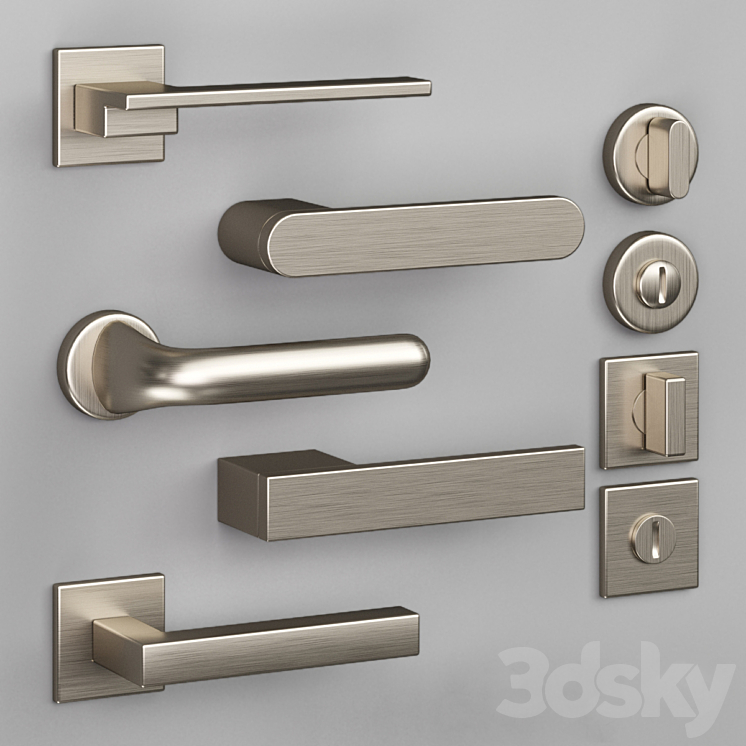 Olivari door handles 3DS Max Model - thumbnail 2