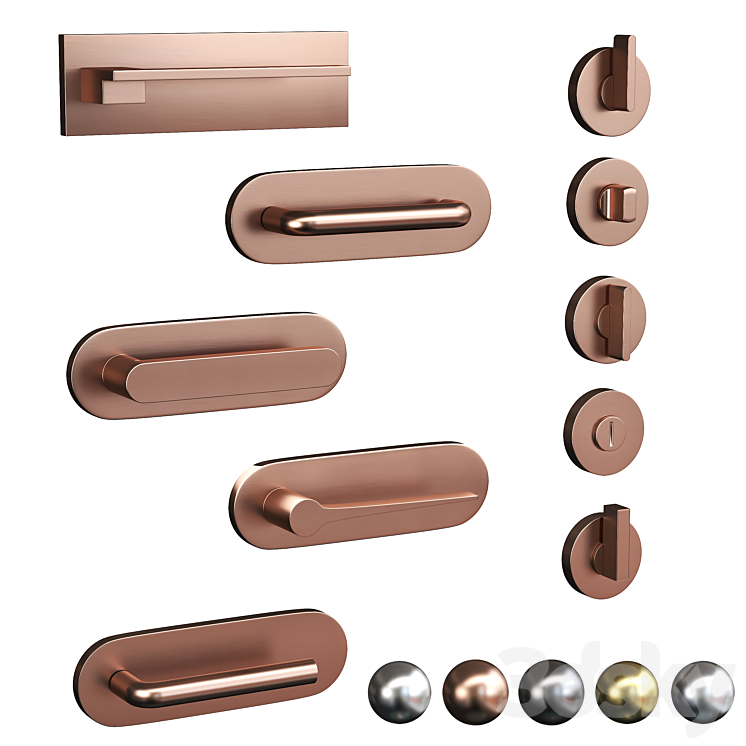 Olivari door handles Vol1 3DS Max - thumbnail 1