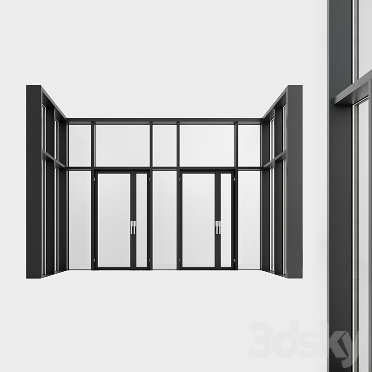 Panoramic glazing. A door. eight 3DS Max - thumbnail 1