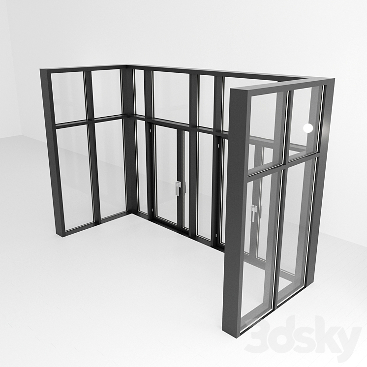 Panoramic glazing. A door. eight 3DS Max - thumbnail 2