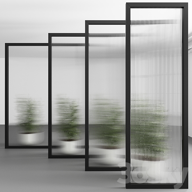 Partition with embossed glass No. 1 3DS Max Model - thumbnail 5