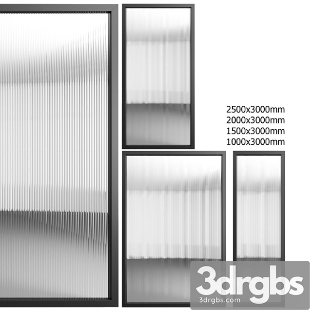 Partition with embossed glass no. 1 3dsmax Download - thumbnail 1