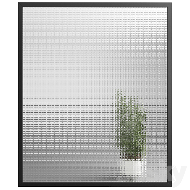 Partition with embossed glass No. 2 3DS Max Model - thumbnail 2