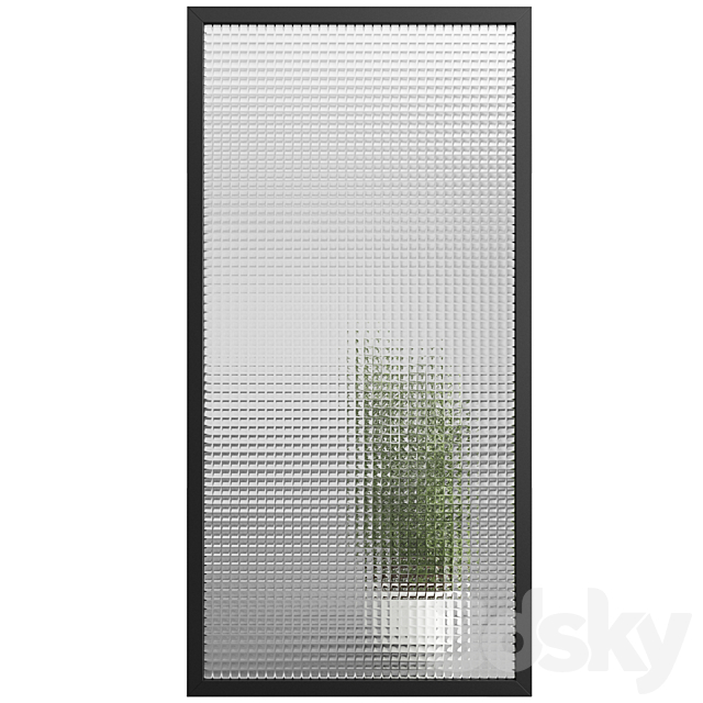 Partition with embossed glass No. 2 3DS Max Model - thumbnail 4