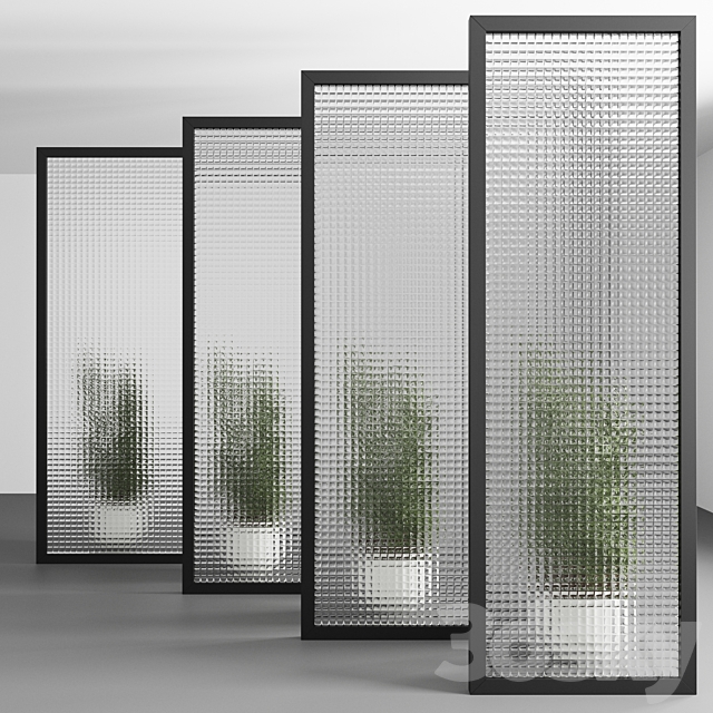 Partition with embossed glass No. 2 3DS Max Model - thumbnail 5