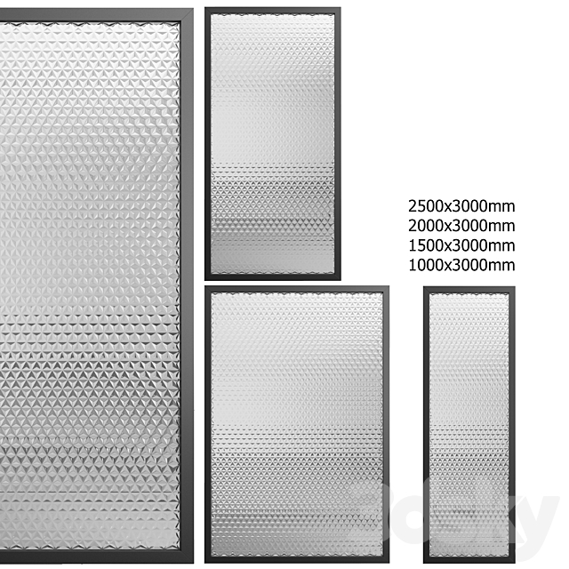 Partition with embossed glass No. 4 3ds Max - thumbnail 1