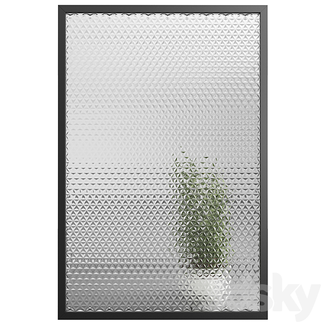 Partition with embossed glass No. 4 3ds Max - thumbnail 3