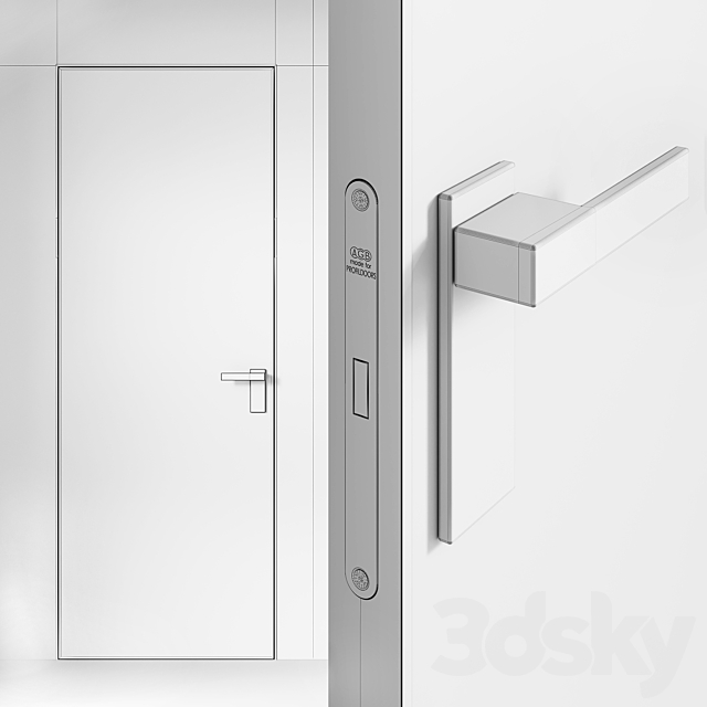 PROFILDOORS Interior doors for painting INVISIBLE 3DS Max Model - thumbnail 2