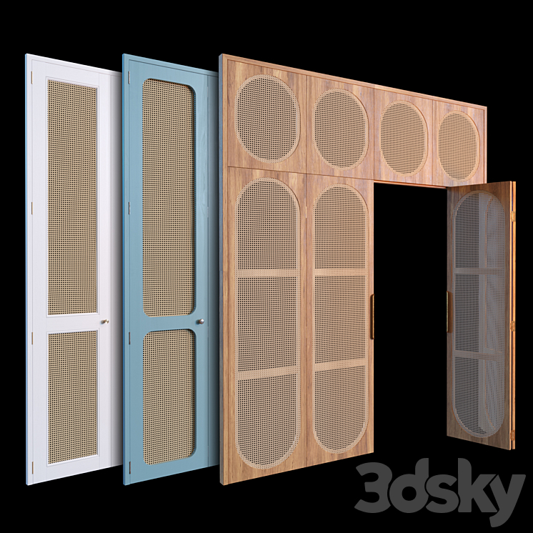 Rattan door set 3DS Max - thumbnail 1