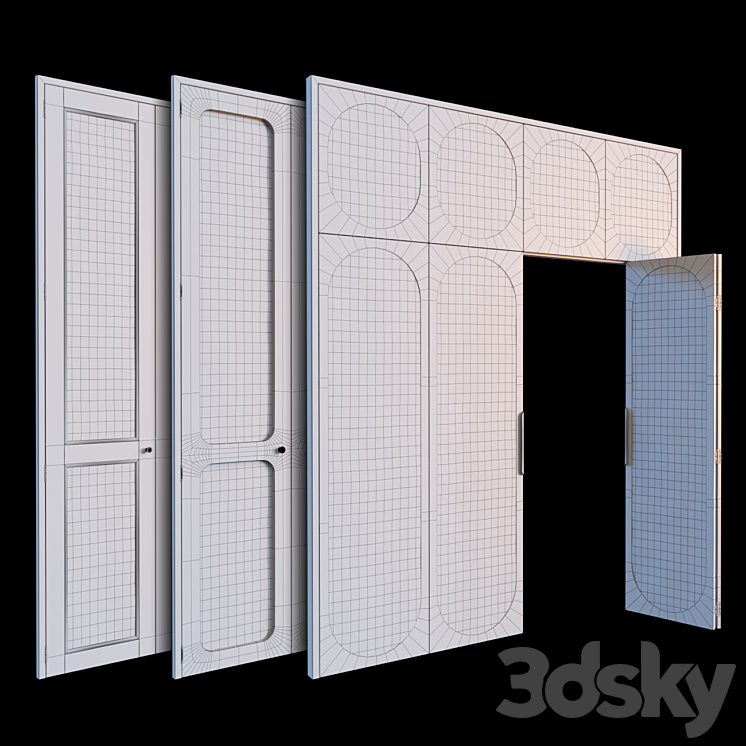 Rattan door set 3DS Max - thumbnail 2