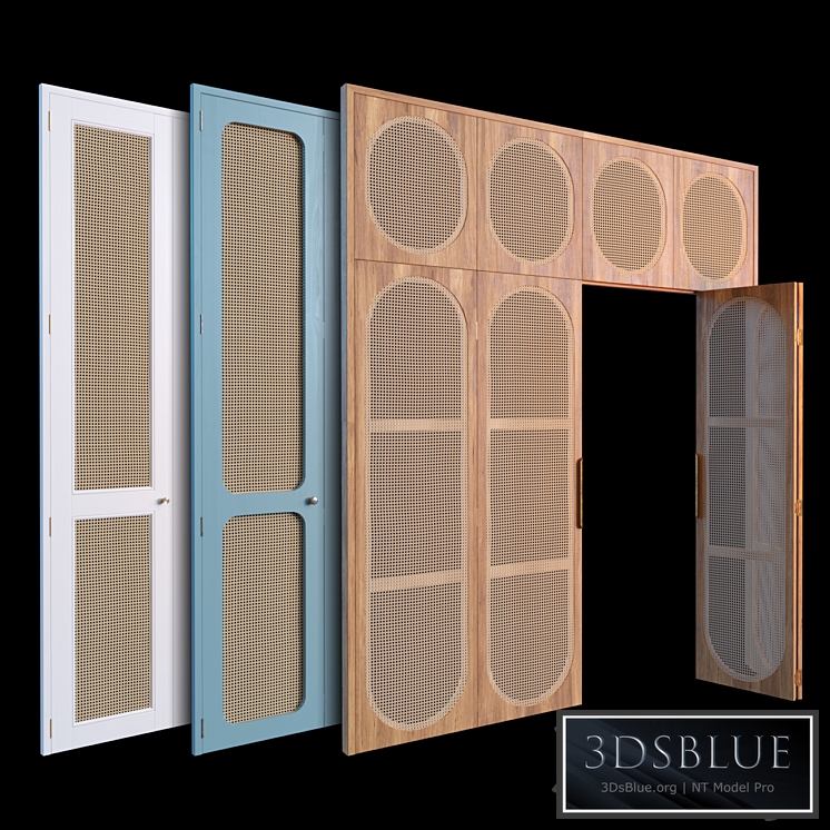 Rattan door set 3DS Max - thumbnail 3