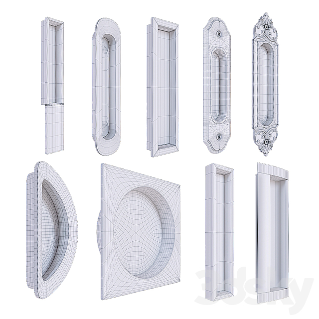 Recessed handles for sliding doors 3DSMax File - thumbnail 3