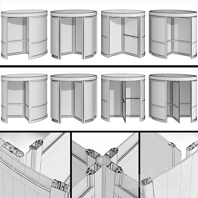 Revolving entrance doors 3ds Max - thumbnail 2