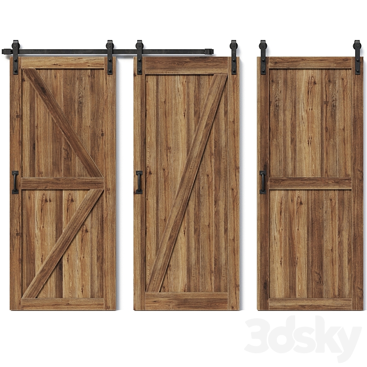 Rolling Barn Doors 3DS Max Model - thumbnail 1