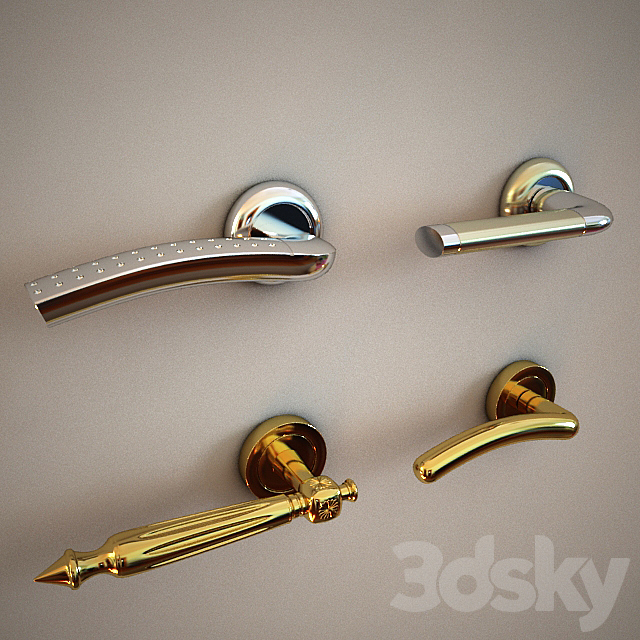 Set of door handles 3DSMax File - thumbnail 1