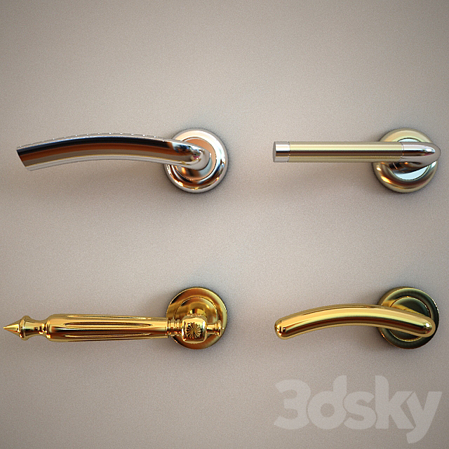 Set of door handles 3DSMax File - thumbnail 2