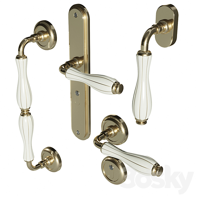 Set of door handles Fimet Lady 148 3DSMax File - thumbnail 1