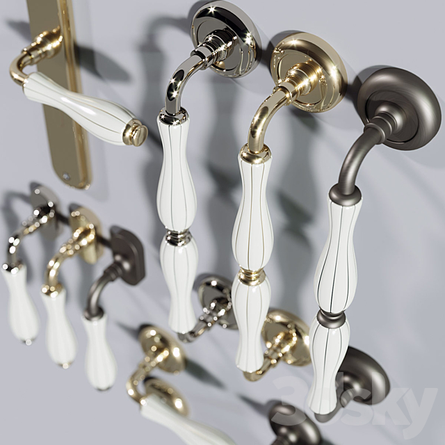 Set of door handles Fimet Lady 148 3DSMax File - thumbnail 2