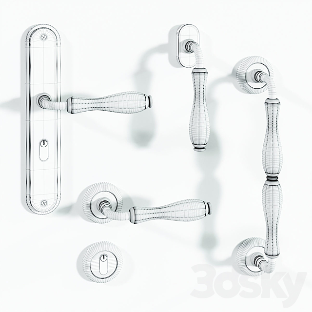 Set of door handles Fimet Lady 148 3DSMax File - thumbnail 3