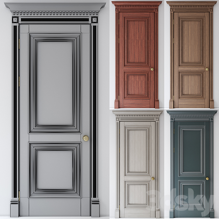 Slassic door collection 3DS Max - thumbnail 2