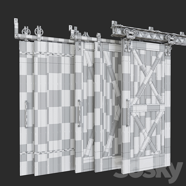 Sliding Barn Door (Garrick Barn Classic I-Beam) 3DS Max Model - thumbnail 2