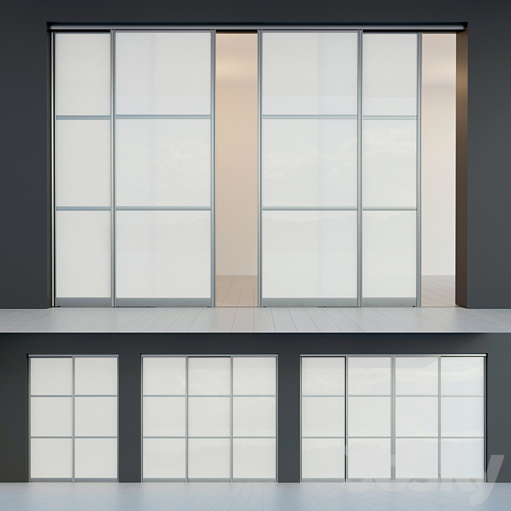 Sliding door. Partition. Closet. four 3DS Max - thumbnail 1