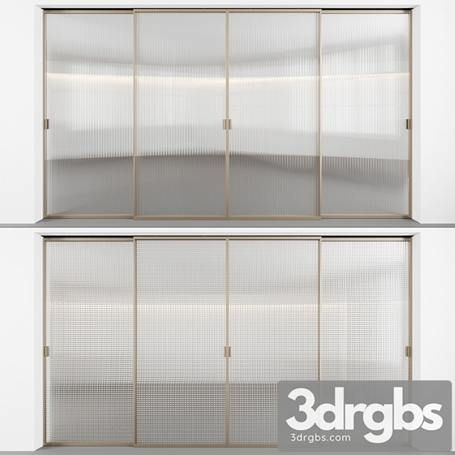 Sliding Doors With Embossed Glass 5 3dsmax Download - thumbnail 1