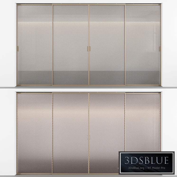 Sliding doors with embossed glass No. 3 3DS Max - thumbnail 3