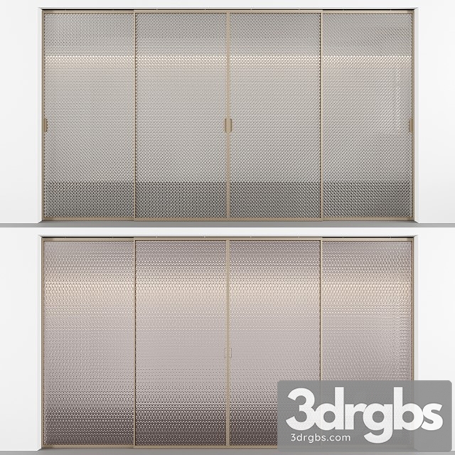 Sliding Doors with Embossed Glass No 3 3dsmax Download - thumbnail 1