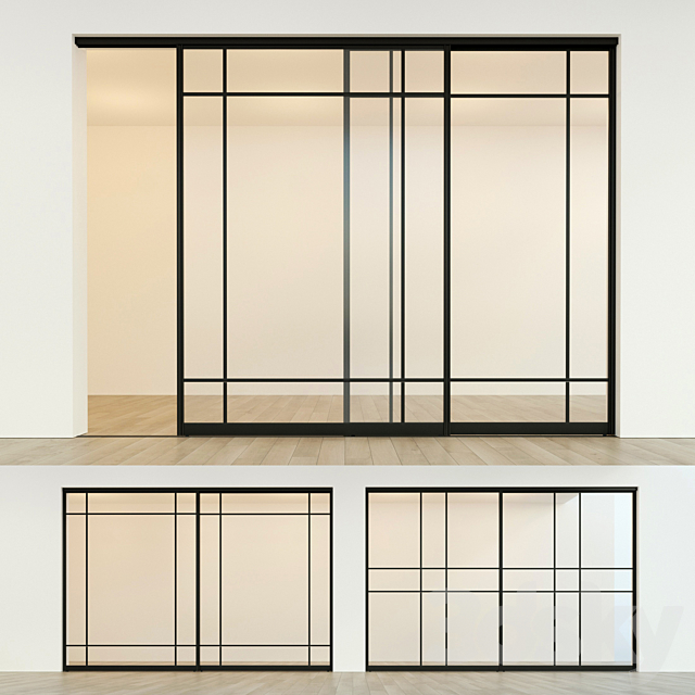 Sliding partition door 12 3ds Max - thumbnail 1