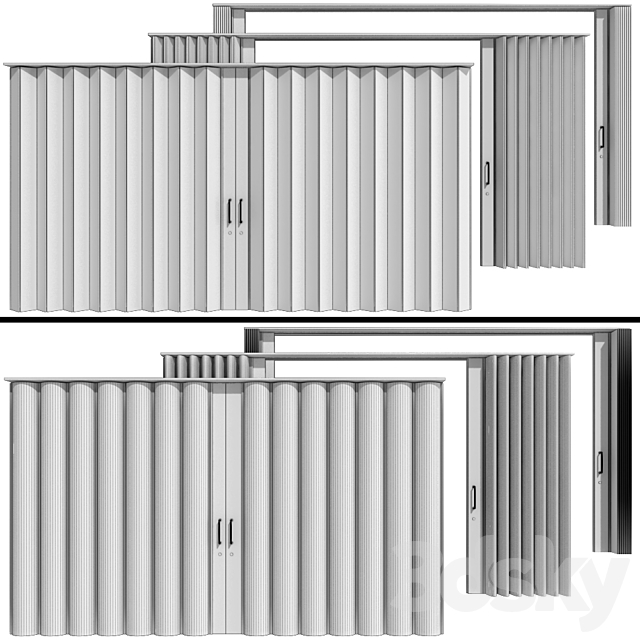 Sliding Partition made of wood and PVC 3ds Max - thumbnail 2