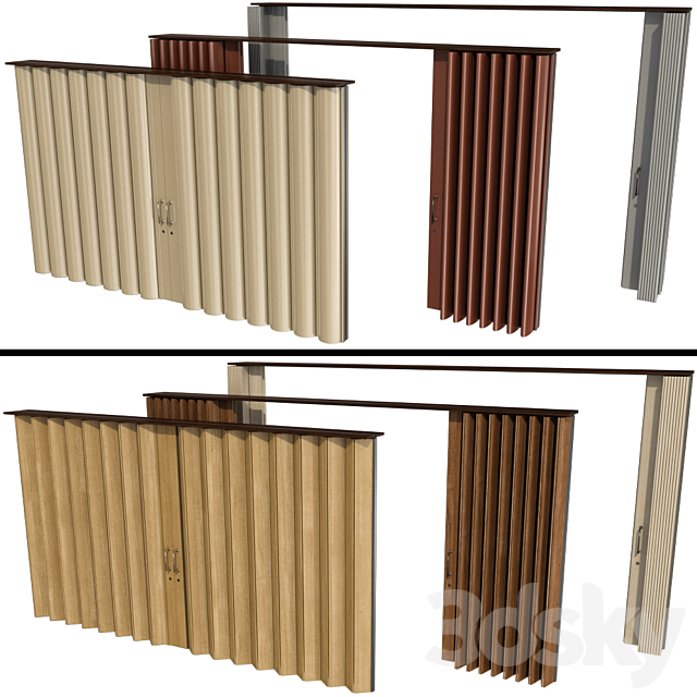 Sliding Partition made of wood and PVC 3ds Max - thumbnail 3