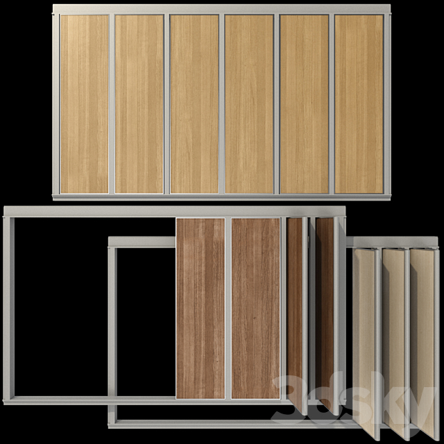 Sliding Partition Walls _ Wood Sliding Partition Walls 3ds Max - thumbnail 1