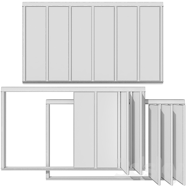 Sliding Partition Walls _ Wood Sliding Partition Walls 3ds Max - thumbnail 2