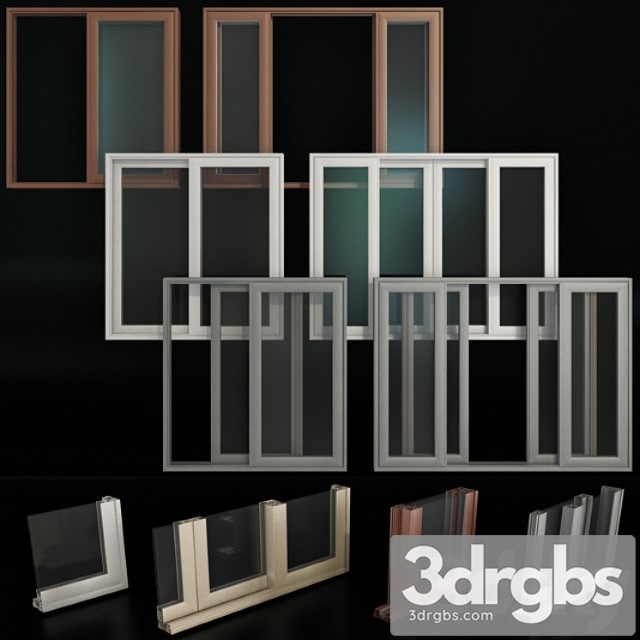 Sliding Stained Glass Aluminum Doors 2 3dsmax Download - thumbnail 1