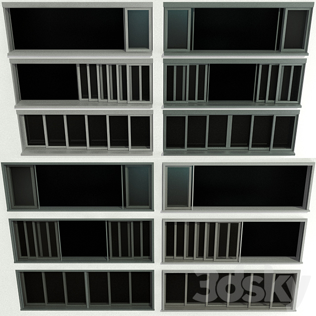 Sliding Stained Glass Doors _ Stained Glass Doors 3DS Max Model - thumbnail 3