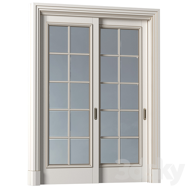 Sliding wardrobe doors in classic style. French Art Deco Sliding Folding Modern Doors Glass 3DS Max Model - thumbnail 2