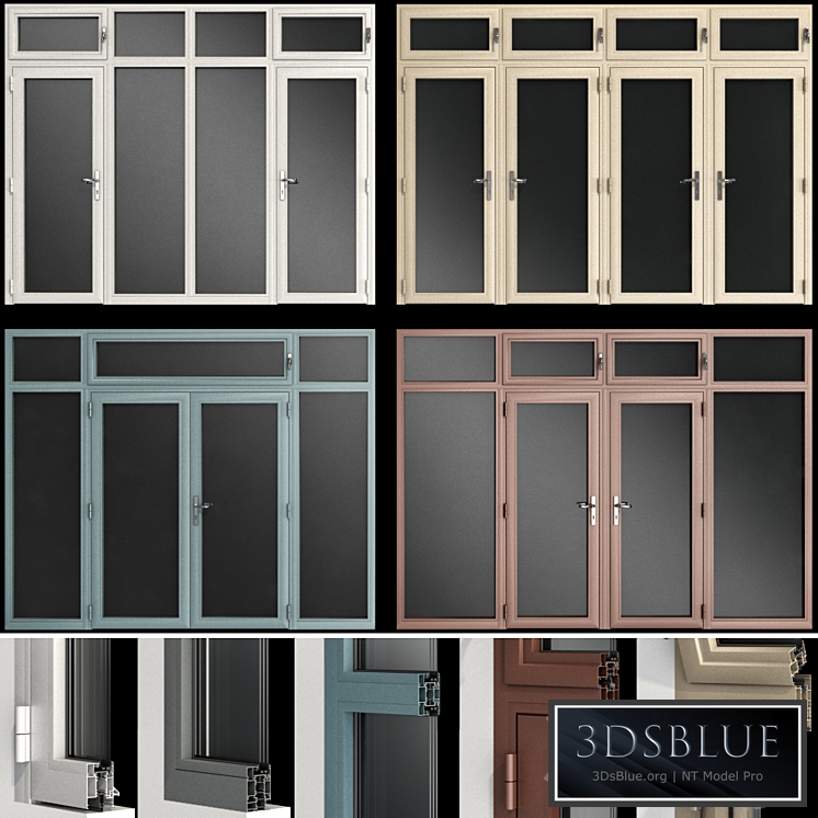 Stained aluminum doors 3DS Max - thumbnail 3