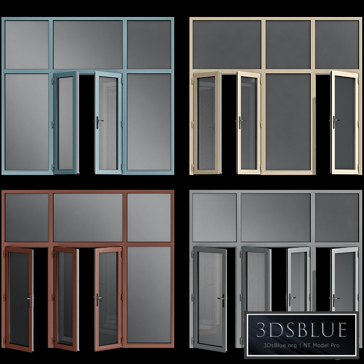 Stained aluminum doors 3DS Max - thumbnail 3