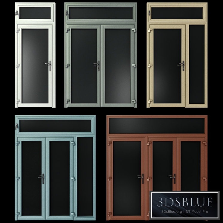 Stained aluminum doors 3DS Max - thumbnail 3