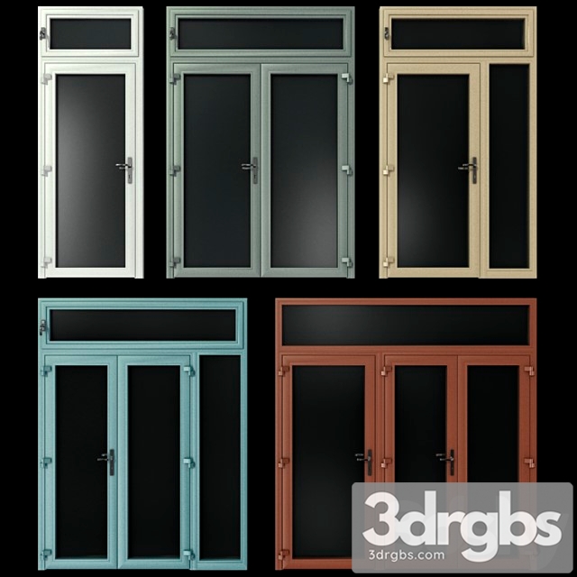 Stained aluminum doors 3dsmax Download - thumbnail 1