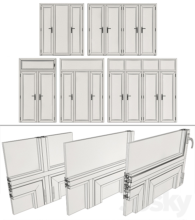 Stained aluminum doors _ Stained aluminum doors 3ds Max - thumbnail 2