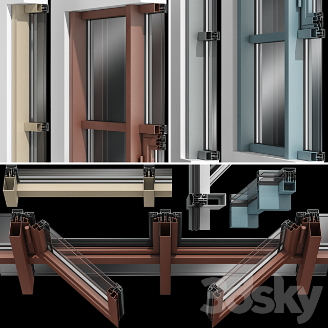 Stained aluminum fire doors 3ds Max - thumbnail 2