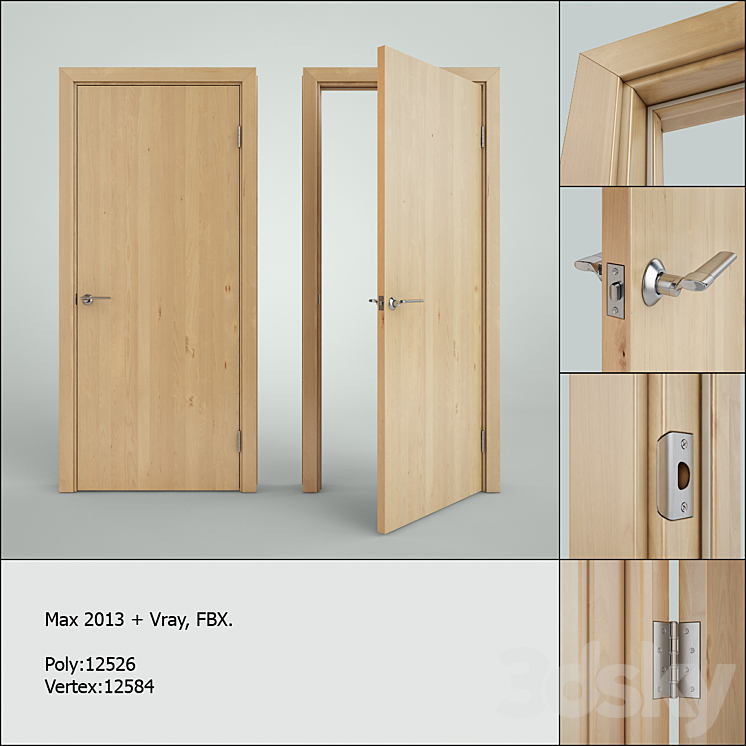 Standard door 3DS Max Model - thumbnail 1