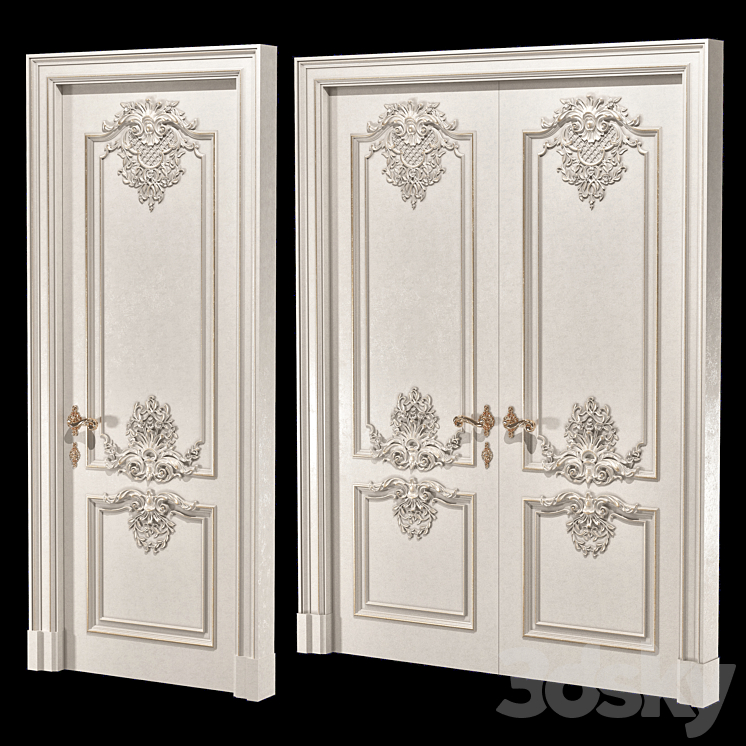 stavros versailles door 3DS Max Model - thumbnail 1