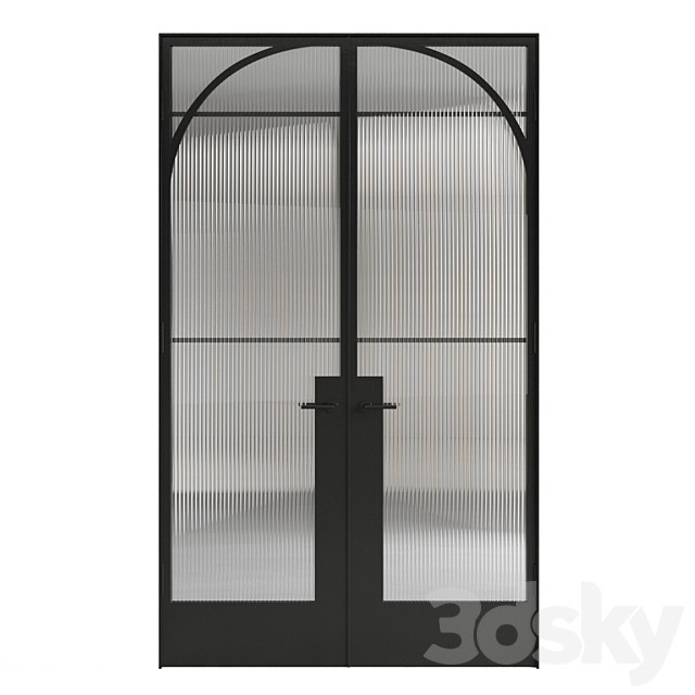 Steel door. 2 glass options 3ds Max - thumbnail 1