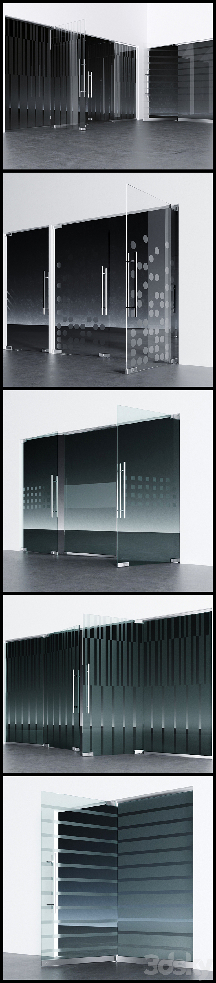 Swinging pendulum glass doors for office and home 2 _ corona – vray 3DS Max - thumbnail 2